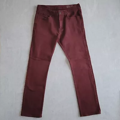 Bullhead Dillon Skinny Jeans Mens 34x32 Red Burgundy Stretch 5 Pocket • $18.95