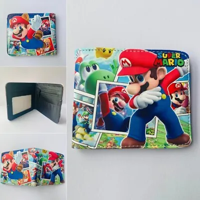 The Super Mario Bros PU Wallet 3D Bi-fold Wallets With ID Card Holder Coin Purse • $4.69