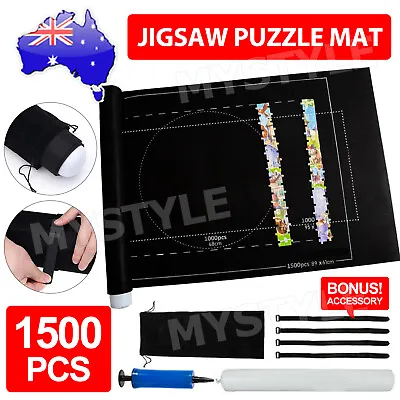 1500PCS Jigsaw Puzzle Roll Up Mat Felt Large Storage Pad Toys With Inflator Tool • $12.95