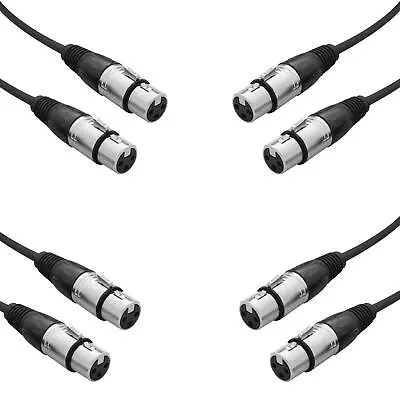 4 X W Audio 0.25M XLR Female To Female Gender Changer Adaptor Lead Cable • £17.99