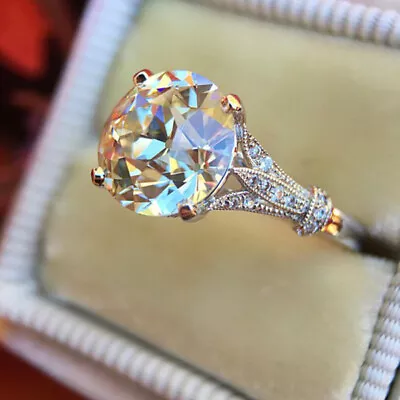 $2.24 • Buy Women Fashion Cubic Zircon Wedding Jewelry 925 Silver Filled Ring Sz 6-10