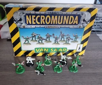 Necromunda Metal VAN SAAR GANG Complete Boxed Set 8 Figures 1990s Citadel • £85