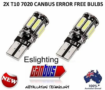 2x Canbus T10 12v W5w 7020 Cool White Led Car Tail Side Lights Turn Park Bulb  • $6.20