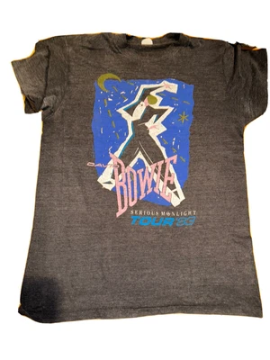 £150 • Buy David Bowie Serious Moonlight 1983 VINTAGE ORIGINAL TOUR T SHIRT