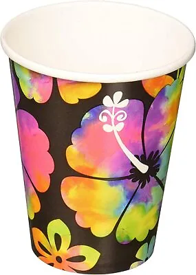 $10.18 • Buy Neon Paradise Tropical Hibiscus Flower Luau Theme Party 9 Oz. Paper Cups