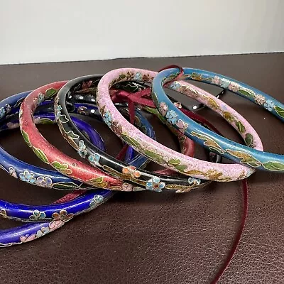 Vintage Cloisonne Enamel Bangle Bracelets Multi-color Lot Of 7 • $29