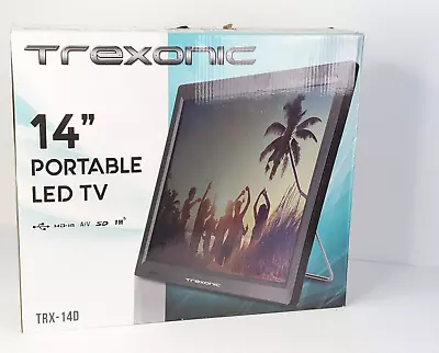 Trexonic 14  Portable Chargeable LED TV TRX-14D Purple Remote HDMI SD USB • $119.99