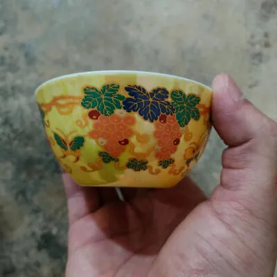 3.1  Collect Chinese Ming Porcelain Colorful Glaze Grape Vine Chicken Cup • $18