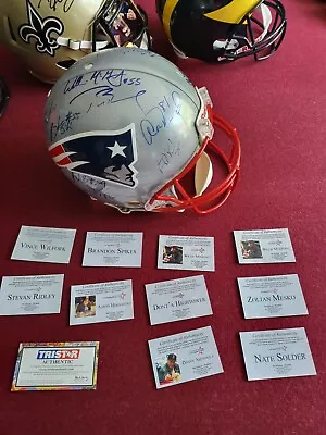 Patriots Team Signed Helmet - Brady Gronk Edelman Hernandez Revis And More • $3300