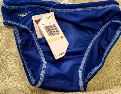 RARE Speedo Men's Fast Skin Blue Swim Brief Bikini Swimwear Swimsuit NEW IN BOX • $49.99