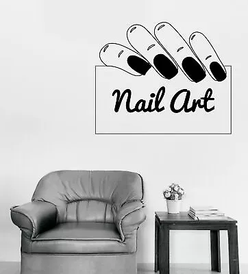 Vinyl Wall Decal Nail Art Gothic Manicure Beauty Center Salon Stickers (n1654) • $21.99