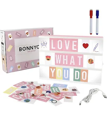 £7.20 • Buy NEW- Pink Cinema Marquee LED Box With 400 Letters & Emojis & 2 Markers, Signs