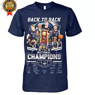 SALE OFF! - Uconn Back To Back National Champions 2024 T-Shirt Size S-5XL • $10.99