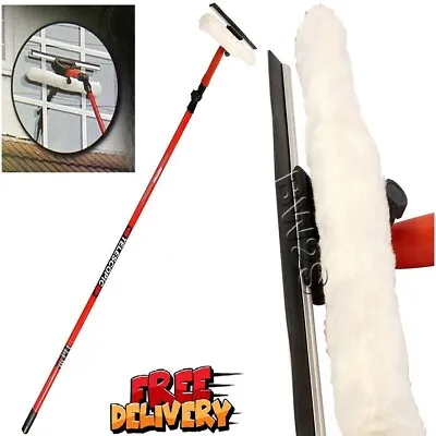 £11.85 • Buy 3.5m Telescopic Conservatory Window Glass Cleaner Cleaning Kit Wash Squeegee New