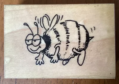 VIP Bumble Bee Bug Insect Funny Cartoon Smiling Face Visual Image Rubber Stamp • $10.95