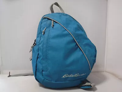 GA7 Eddie Bauer Sling Backpack Shoulder Crossbody Bag Adjustable Strap Teal Blue • $14.99