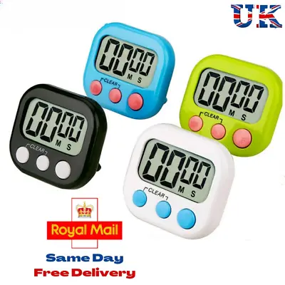 Digital Kitchen Egg Cooking Timer Alarm Stopwatch LCD Clock Count Down Magnetic • £3.99