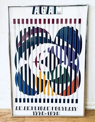 Yaacov Agam 1976 AN AMERICAN PORTRAIT : BIRTH OF A FLAG Framed Art Print • $69.99