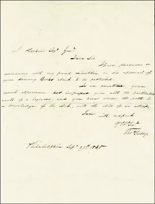 Thomas Sully - Autograph Letter Signed 09/29/1845 • $1400