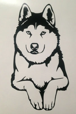 £3.50 • Buy 1x Husky Wolf Dog Vinyl Sticker Bumper Decal Window Car Van 3.5x6.5inch Black