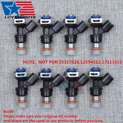 Set Of 8 Fuel Injectors For Delphi 2004-2010 Chevy GMC 4.8 5.3 6.0 6.2 12580681 • $39.99