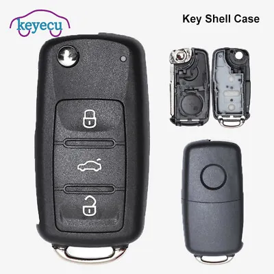 $5.77 • Buy 2010 - 2014 For Vw Volkswagen Flip Key Fob Shell Case Jetta Beetle Passat Gti