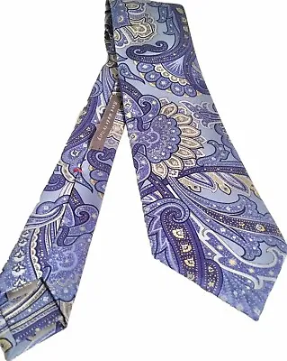 Daniel Cremieux Signature Collection 100% Silk Tie Blue Paisley 7 Fold #48/460 • $28.99