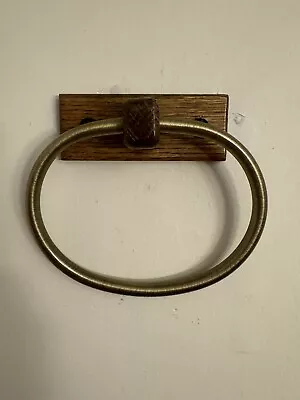 Vintage 1980 Golden Oak Collection By Franklin Brass Towel Ring Solid Made USA • £17.37