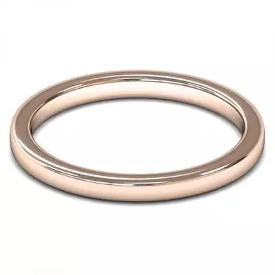 18ct Rose Gold 2mm Deluxe Cushion Court Wedding Ring • £347