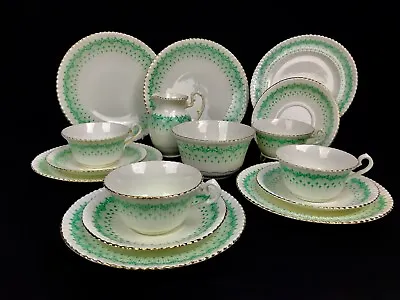 Victorian Green&White Tea Set For 4 People / Radford Bone China  • £116