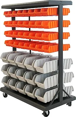 Rolling Storage Bin Rack Bolts Nut Screws Organizer Garage Store Workshop Rack • $269.99