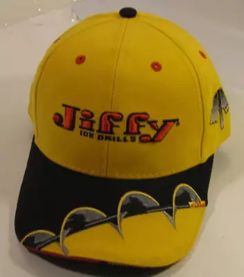 Jiffy Ice Drills Hat Mens Yellow Adjustable Ball Cap The Game Logo Pro Grade New • $24.24