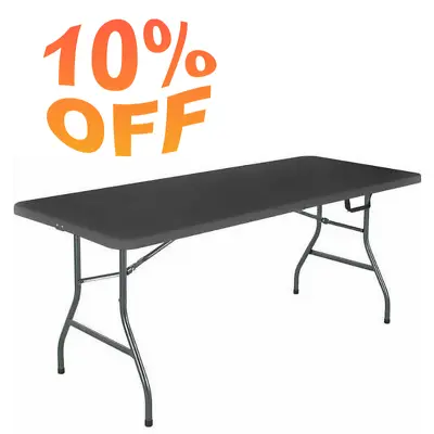 6 Foot Centerfold Folding Table Black • $48.99