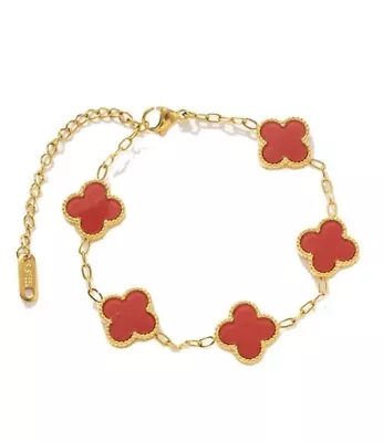 Van Cleef  & Arpels Inspired Bracelet Red And 18k Gold Plated • $42