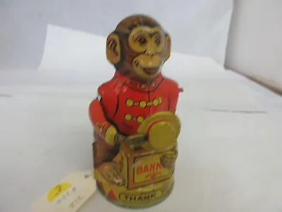 Vintage J Chein Monkey Bank Childrens  Bank Savings Bank  33-g • $59