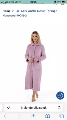 Slenderella Women’s Dressing Gown BNWT 46  Mini Waffle Fleece Button Through 3XL • £35