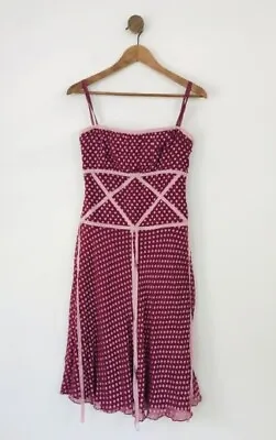 Maria Grachvogel Occasion Dress SIZE 8 UK Burgundy And Pink • £30