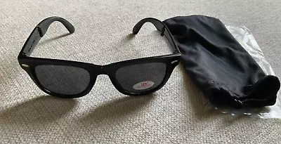 Black Folding Wayfarer Sunglasses UV Protection Marlboro • $17.99
