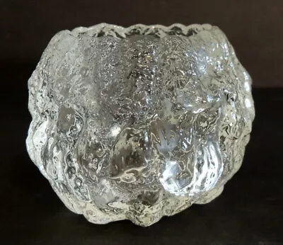 Vintage Snowball Candle Ice Ball Holder Unsigned  Glass INV B • $8