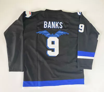 Movie Mighty Ducks #9 Adam Banks Hawks Team Hockey Jerseys Stitched 2XL In US • $49.90