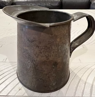 Vintage- Metal Pitcher / Ewer- Primitive Americana 3.75” Tall X 3.5” Wide • $14.99