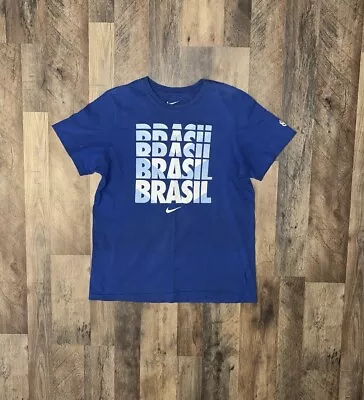 Nike Soccer Brazil Blue T-Shirt (Large) • $22