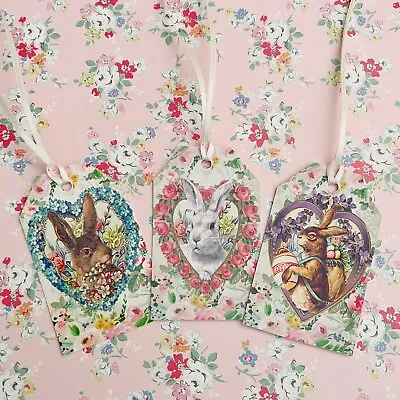 Vintage Easter Bunny Gift Tags  - Set Of 10 • £3