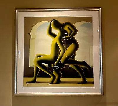 Golden Kiss 1995 By Mark Kostabi Limited Edition Serigraph On Paper • $800