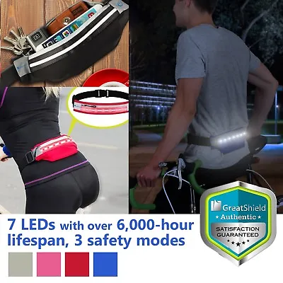 LED Light Waterproof Sport Waist Belt Pouch Fanny Pack Running Phone Holder Bag • $12.99