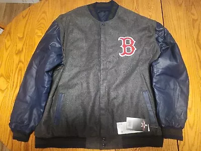 MLB Boston Red Sox Wool & Leather Jacket With Embroidered Logos 3XL • $69.99