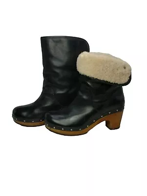 UGG Australia Lynnea Sheepskin Clog Boots Women's USA Size 8 Black Studded  • $39.99