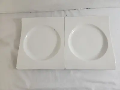 Set Of 2 VILLEROY & BOCH New Wave Appetizer Dessert Plates White Porcelain 7 X6  • $42.99