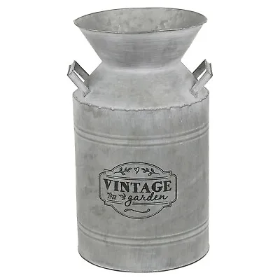 £19.99 • Buy Large Vintage Style Metal Milk Churn Tall Garden Flower Planter Tub Plant Pot