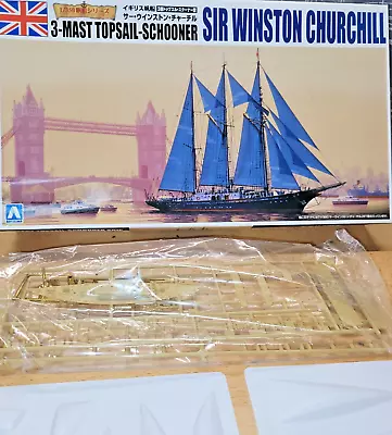 Sir Winstin Churchill 3 Mast Top Sail Schooner Open Box  Complete Kit • $7.95